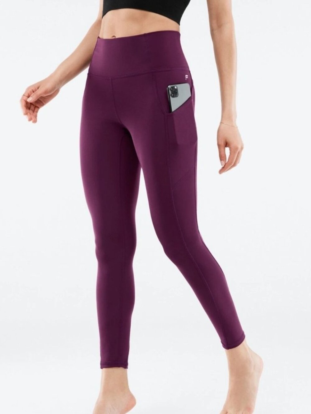 Fabletics Purple High-Waist Pocket Leggings